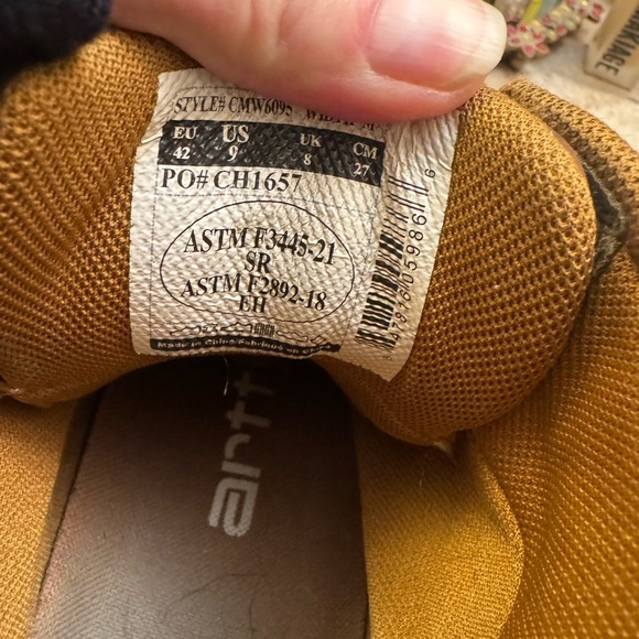 CARHARTT Men's Brown Leather Waterproof Moc Toe Wedge Work Boots Size 9 Outdoors - Picture 7 of 16